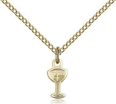 First Communion Chalice medal 56142, Gold Filled