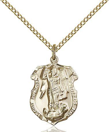 Saint Michael the Archangel medal 56922, Gold Filled