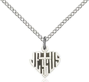 Heart of Jesus with Cross medal 60414, Pewter