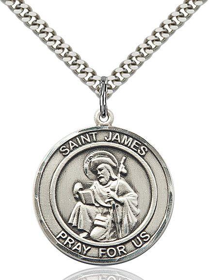 Saint James the Greater round medal S050RD4, Pewter