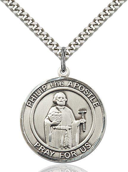 Saint Philip the Apostle round medal S083RD4, Pewter