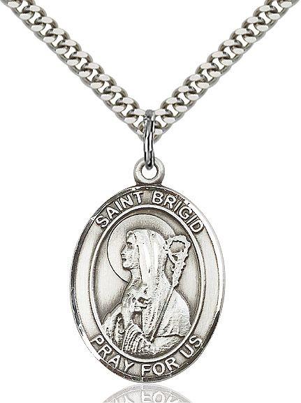 Saint Brigid of Ireland medal S1231, Sterling Silver