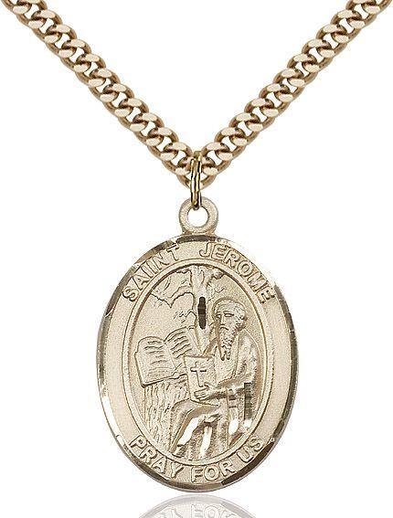 Saint Jerome medal S1352, Gold Filled