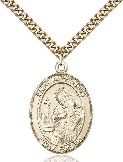 Saint Alphonsus medal S2212, Gold Filled