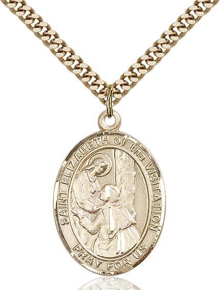 Saint Elizabeth of the Visitation medal S3112, Gold Filled