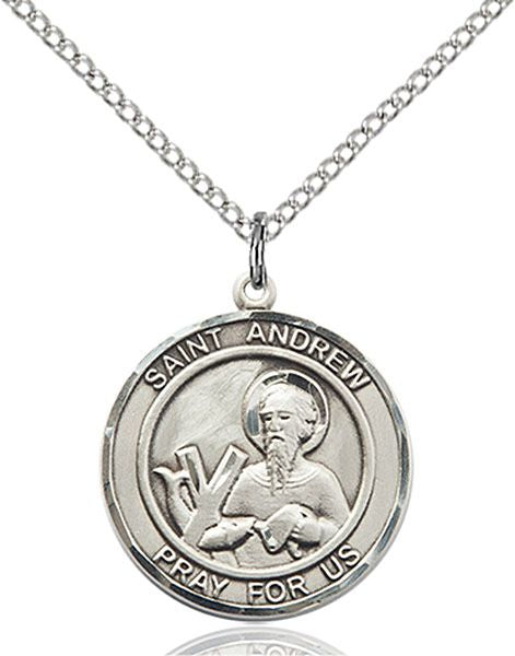 Saint Andrew the Apostle round medal S000RD4, Pewter