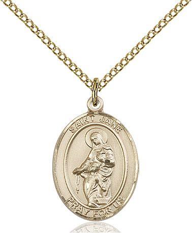 Saint Jane of Valois medal S0292, Gold Filled