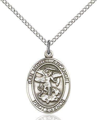 San Miguel Arcangel Español medal S076SP4, Pewter