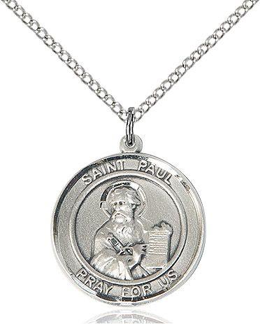 Saint Paul the Apostle round medal S086RD4, Pewter