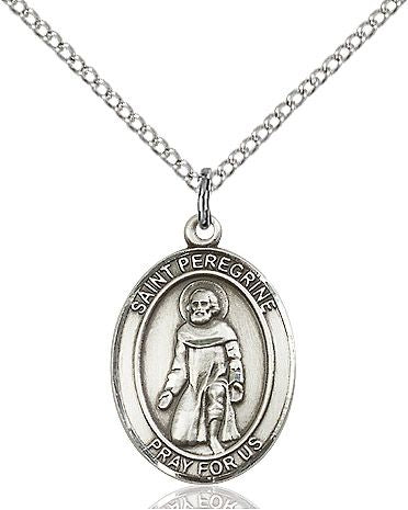 Saint Peregrine Laziosi medal S0884, Pewter