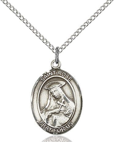 Saint Rose of Lima medal S0954, Pewter