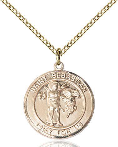 Scapular round medal S100RD2, Gold Filled
