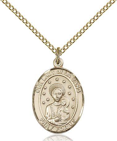 Our Lady of La Vang medal S1152, Gold Filled
