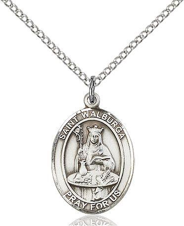 Saint Walburga medal S1261, Sterling Silver