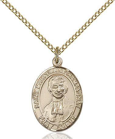 Saint Marcellin Champagnat medal S1312, Gold Filled