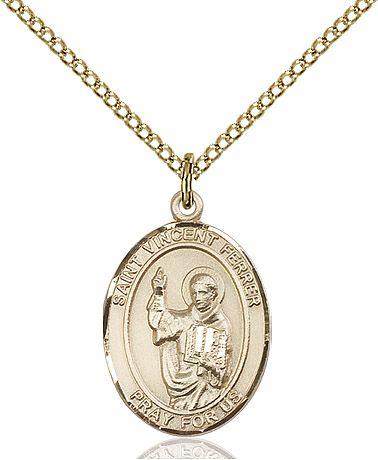 Saint Vincent Ferrer medal S2012, Gold Filled