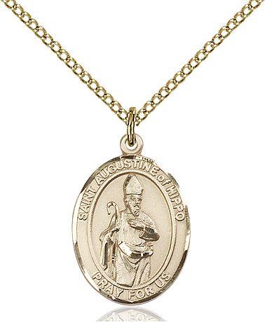 Saint Augustine of Hippo medal S2022, Gold Filled