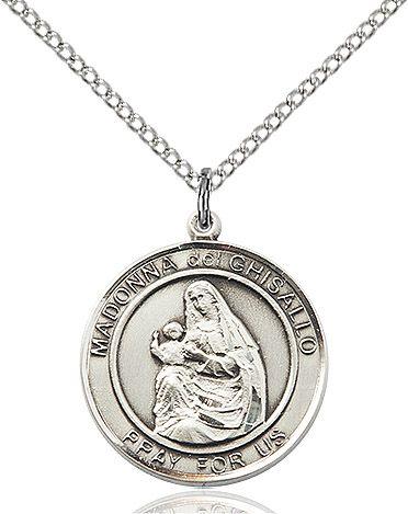 Madonna del Ghisallo round medal S203RD1, Sterling Silver