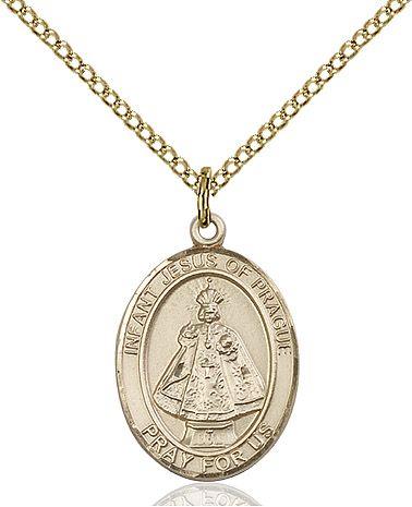 Infant of Prague medal S2072, Gold Filled