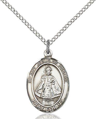 Infant of Prague medal S2071, Sterling Silver