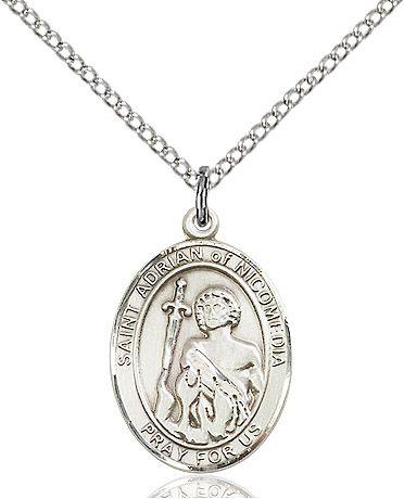 Saint Adrian of Nicomedia medal S3531, Sterling Silver
