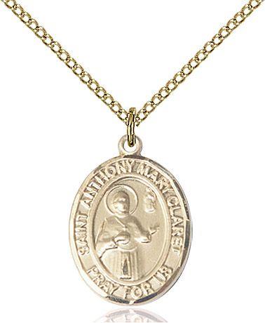 Saint Anthony Mary Claret medal S4162, Gold Filled