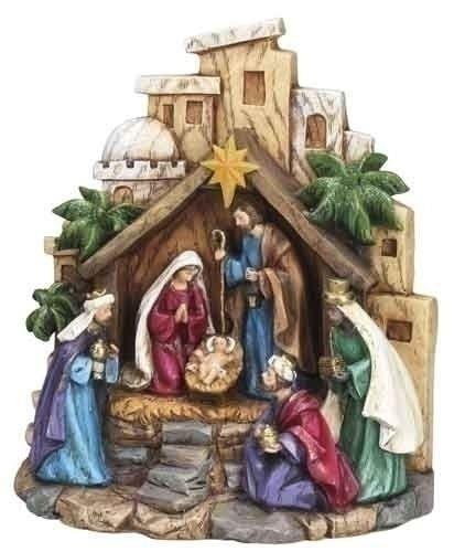 Nativity scene, LED, 8" tall