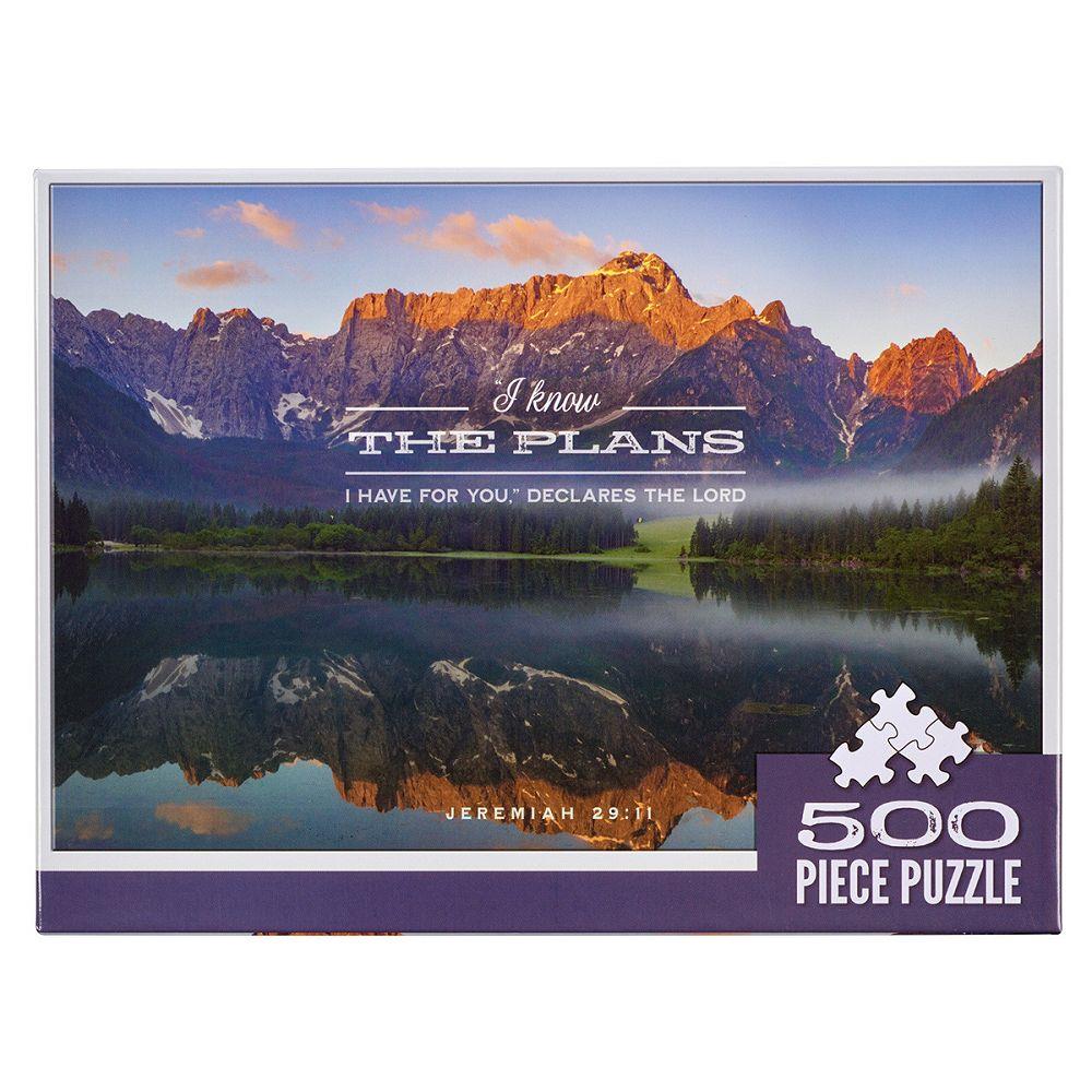 Scenic Mountain I Know the Plans Jeremiah 29:11 Bible Verse: Jigsaw Puzzle, 500 pcs.