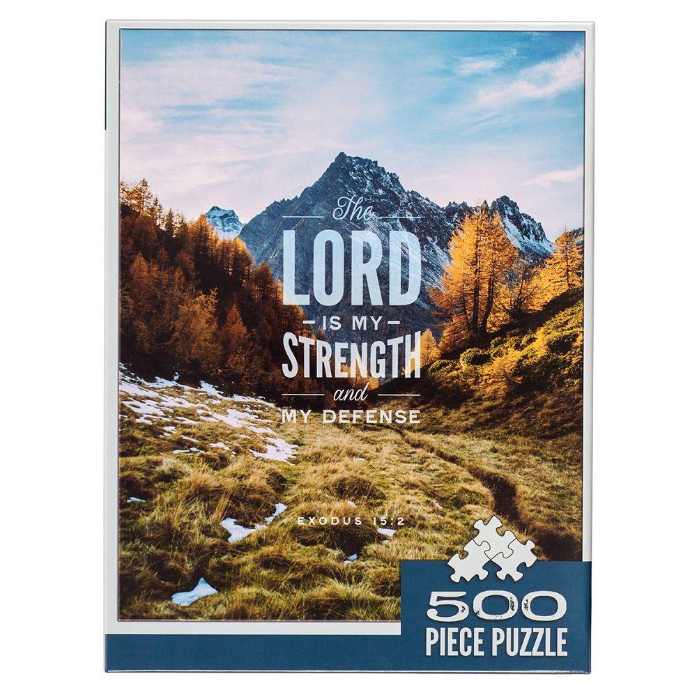 Scenic Mountain Lord Is My Strength Exodus 15:2 Bible Verse 500 Piece Jigsaw Puzzle for Adults Indoor Family Activity
