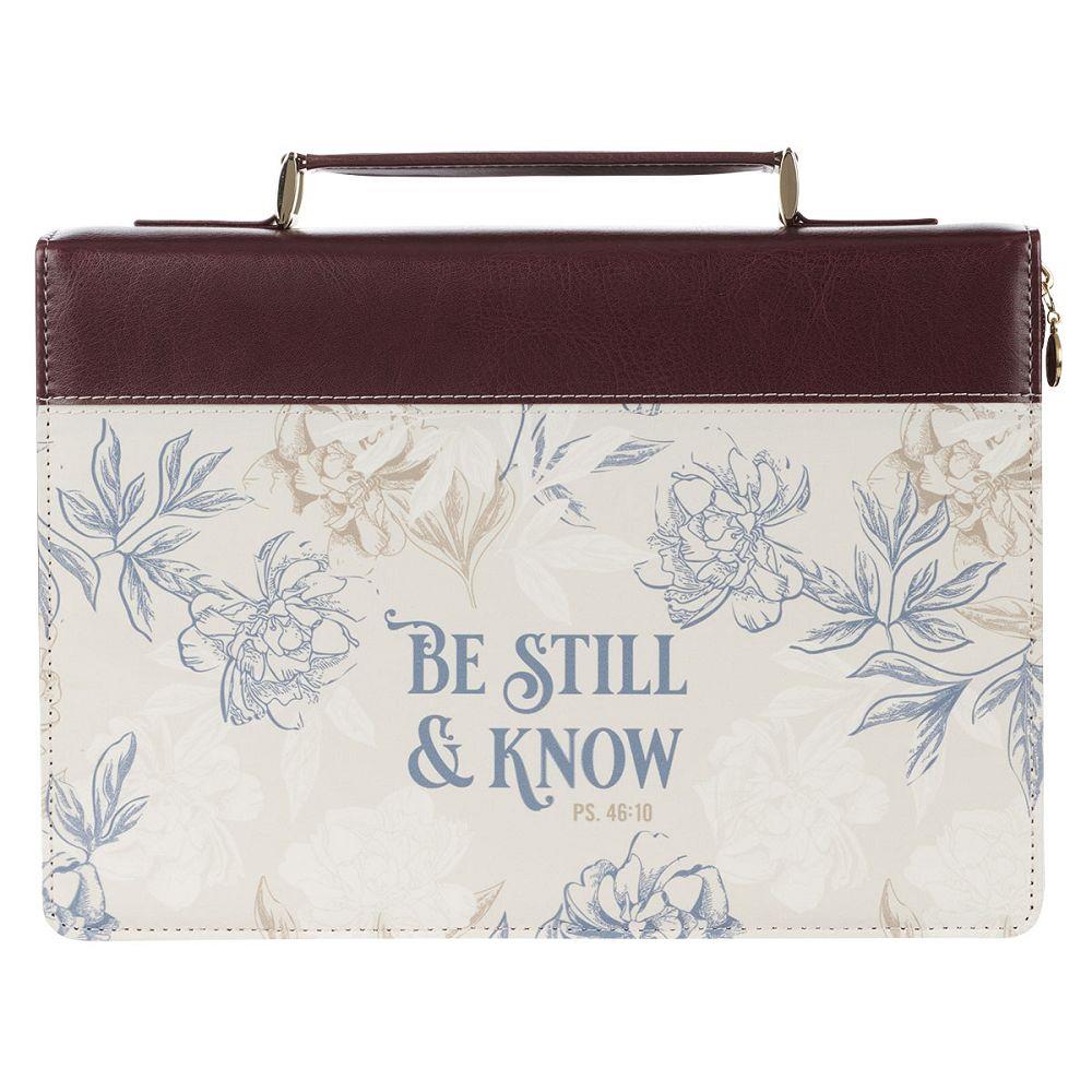 Be Still & Know, Psalm 46:10, Floral Bible Cover: XLarge size