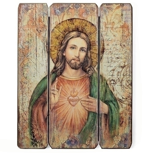 Sacred Heart of Jesus plaque, 15" tall