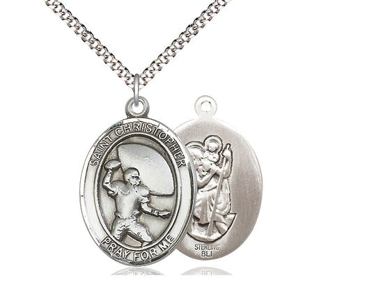 Football with Saint Christopher medal S5014, Pewter