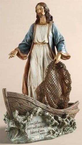 Christ as Fisherman statue, 11.25" tall