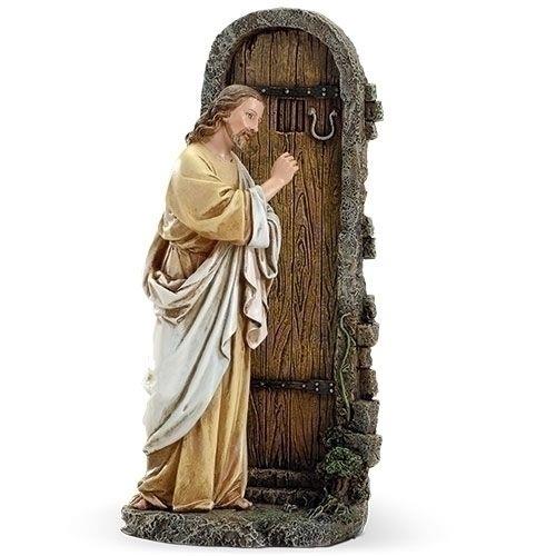 Jesus knocking at the door statue, 11.75" tall