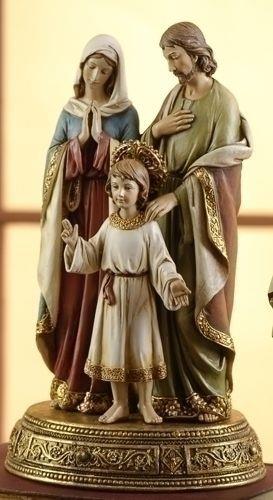 Holy Family on base, 10.5" tall