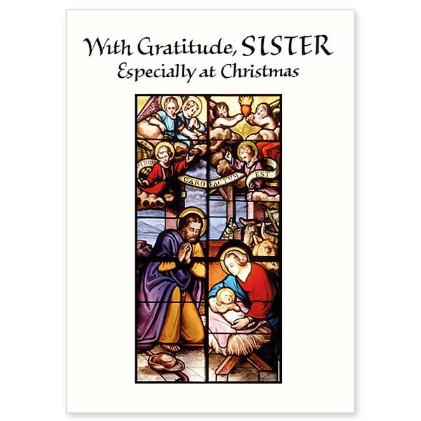 With gratitude Sister, especially at Christmas: Christmas card