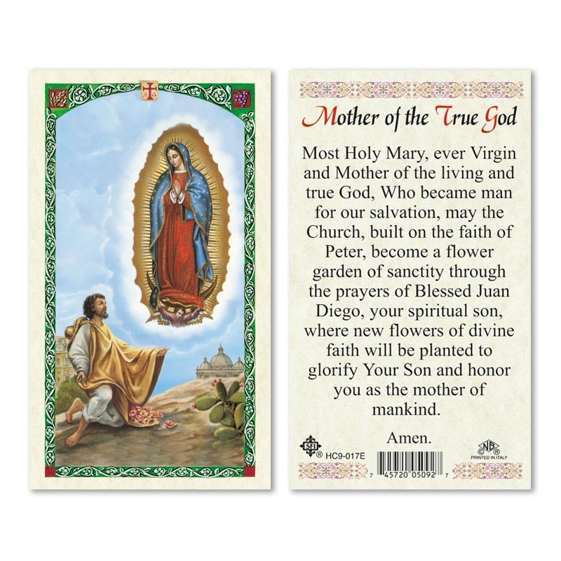 Our Lady of Guadalupe to Juan Diego holy card