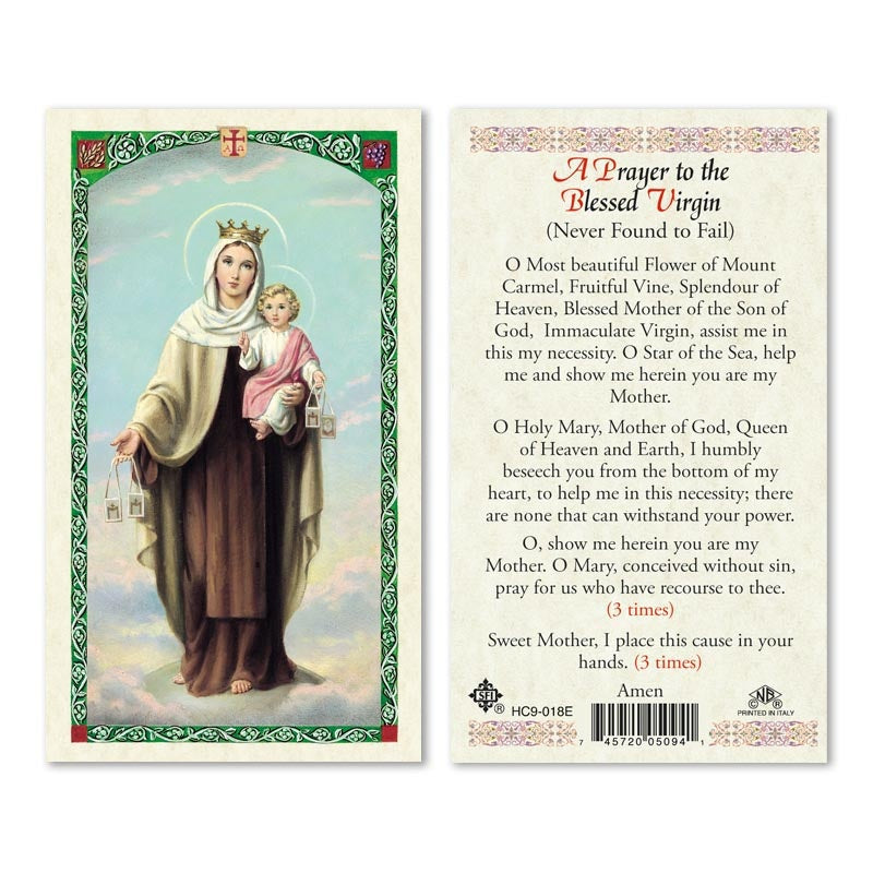 Our Lady of Mt. Carmel holy card