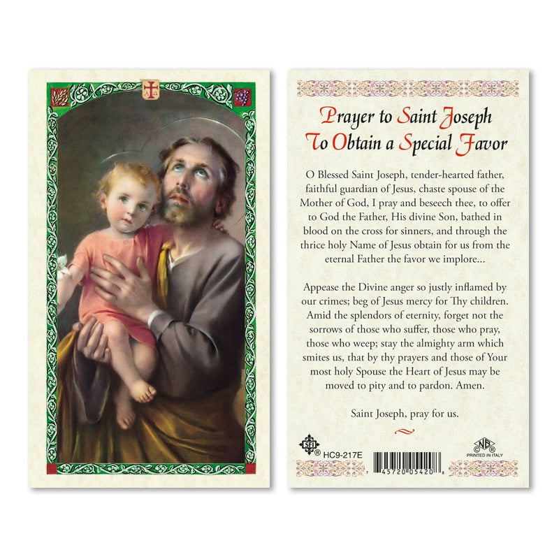 St. Joseph with Child holy card