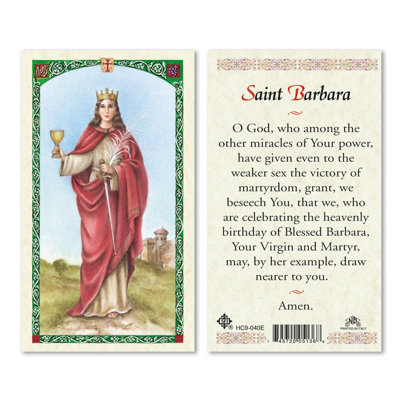 St. Barbara holy card