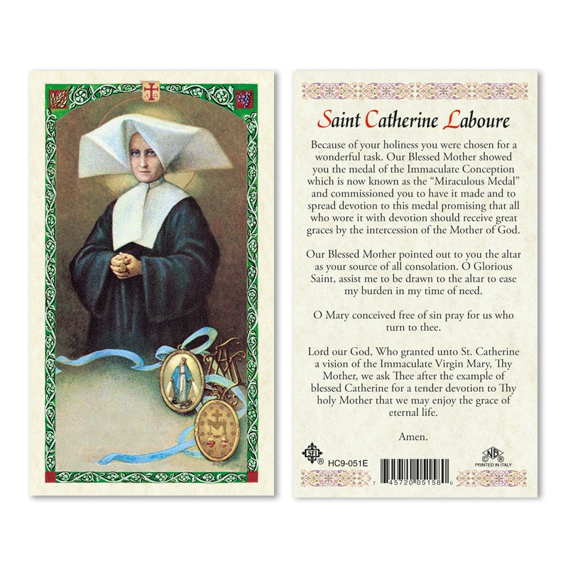 St. Catherine of Laboure' holy card