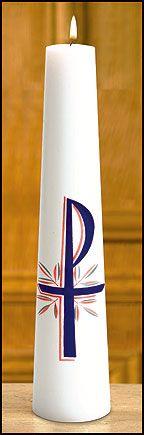 Chi Rho Christ Candle, 3" x 14"