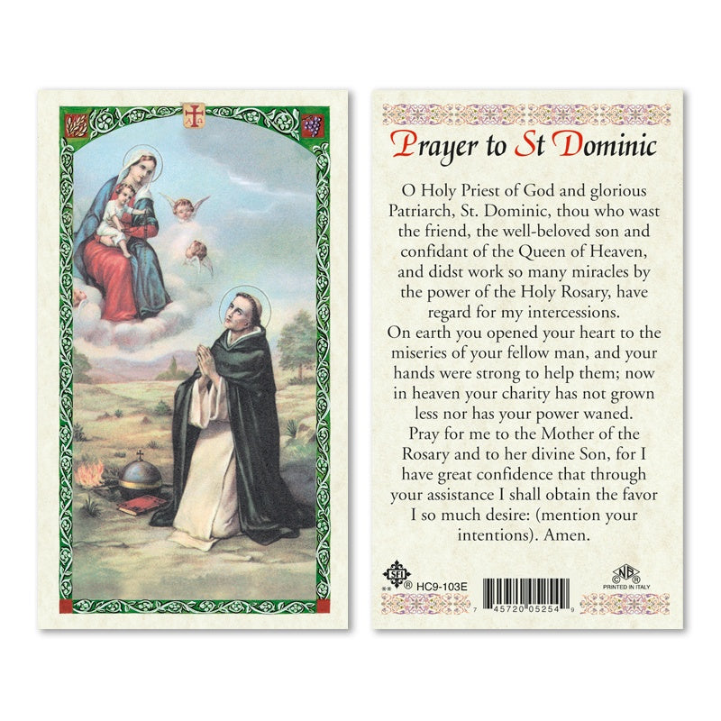 St. Dominic Guzman holy card