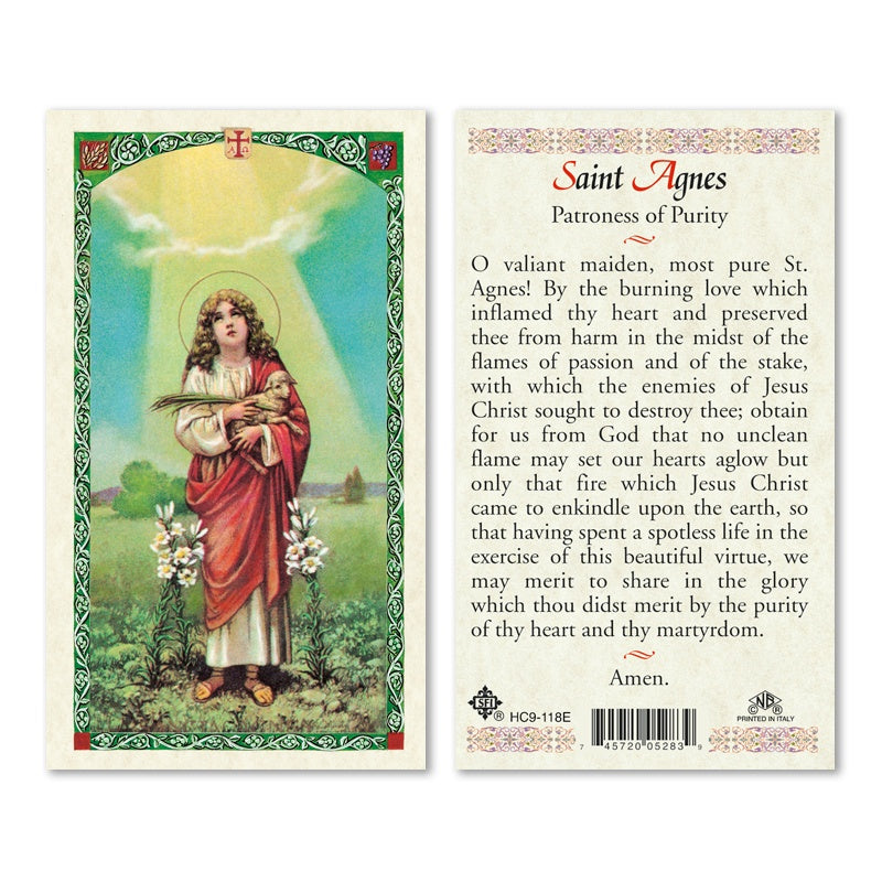 St. Agnes holy card