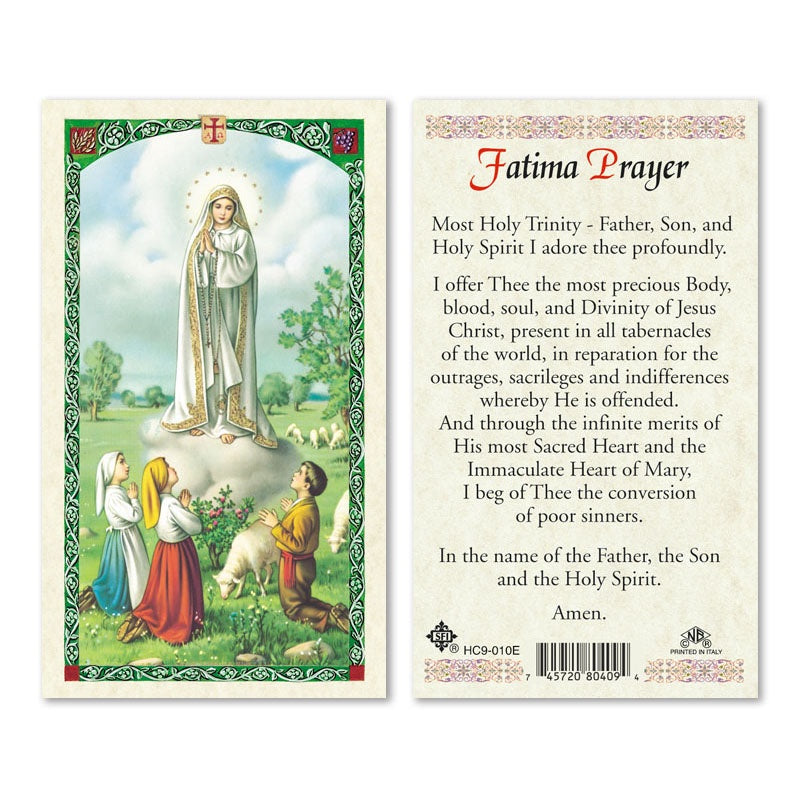 Our Lady of Fatima holy card
