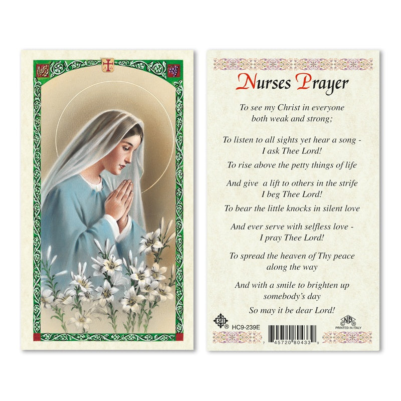 Nurse's Prayer holy card