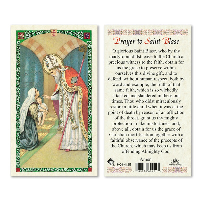 St. Blasé holy card
