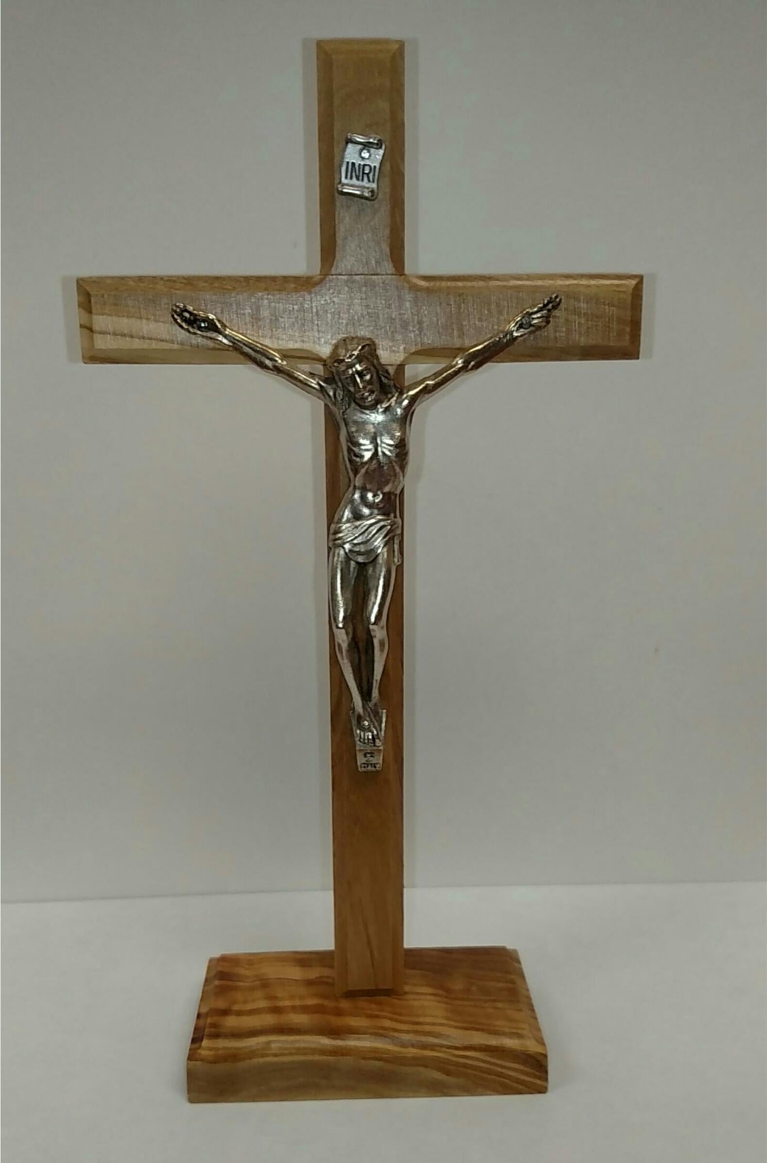 Olivewood Crucifix, standing 8" tall