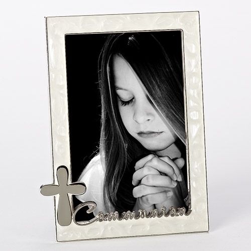 First Communion photo frame, 7" tall