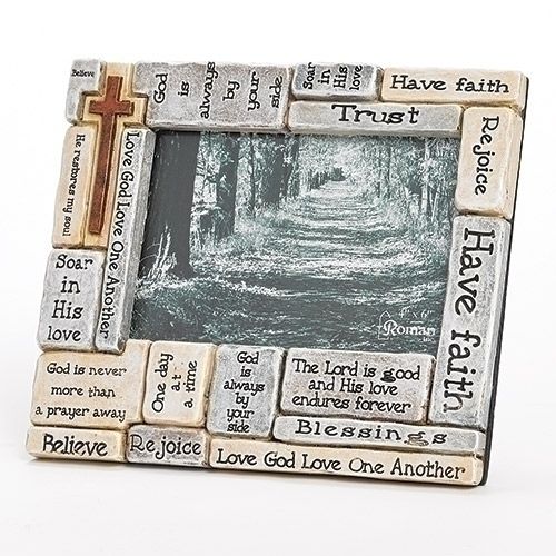 Crossword photo frame, 7" tall